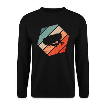 Frosch Retro Style Vintage - Unisex Pullover - Schwarz - Vorne - Alina (178cm) & Michal (187cm)