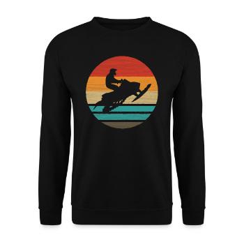 Snowmobile Retro Style Vintage - Unisex Sweatshirt - black - Front - Alina (178cm) & Michal (187cm)