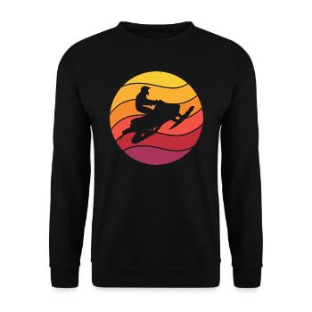 Snowmobile Retro Style Vintage - Unisex Sweatshirt - black - Front - Alina (178cm) & Michal (187cm)