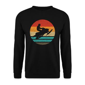 Snowmobile Retro Style Vintage - Unisex Sweatshirt - black - Front - Alina (178cm) & Michal (187cm)