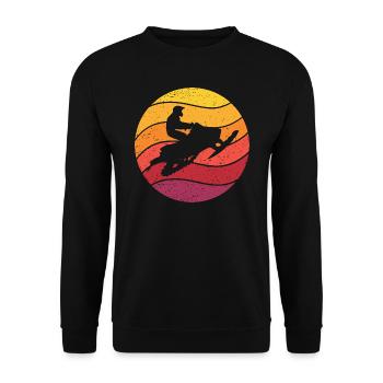 Snowmobile Retro Style Vintage - Unisex Sweatshirt - black - Front - Alina (178cm) & Michal (187cm)
