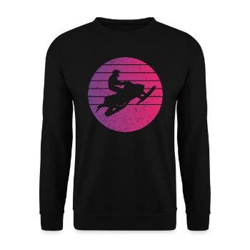 Snowmobile Retro Style Vintage - Unisex Sweatshirt - black - Front - Alina (178cm) & Michal (187cm)