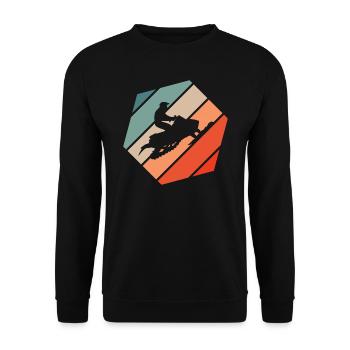 Snowmobile Retro Style Vintage - Unisex Sweatshirt - black - Front - Alina (178cm) & Michal (187cm)