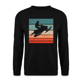 Snowmobile Retro Style Vintage - Unisex Sweatshirt - black - Front - Alina (178cm) & Michal (187cm)