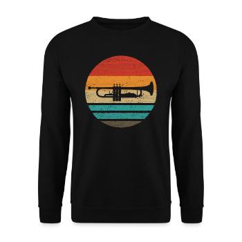 Trompette Retro Style Vintage - Sweat-shirt Unisexe - noir - Devant - Alina (178cm) & Michal (187cm)