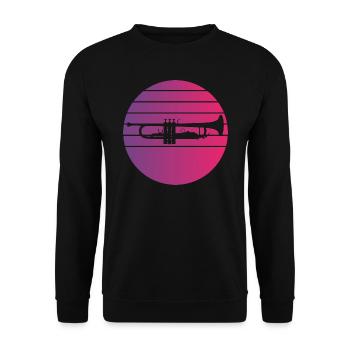 Trompette Retro Style Vintage - Sweat-shirt Unisexe - noir - Devant - Alina (178cm) & Michal (187cm)