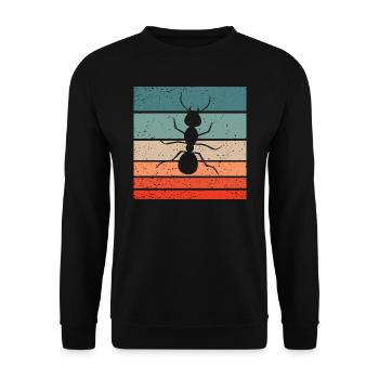 Fourmi Rétro Style Vintage - Sweat-shirt Unisexe - noir - Devant - Alina (178cm) & Michal (187cm)