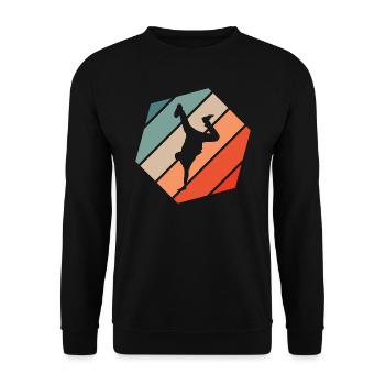 Breakdance Retro Style Vintage - Unisex Pullover - Schwarz - Vorne - Alina (178cm) & Michal (187cm)