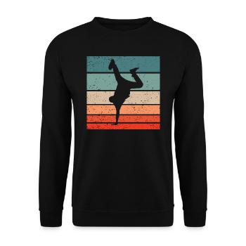 Breakdance Retro Style Vintage - Unisex Pullover - Schwarz - Vorne - Alina (178cm) & Michal (187cm)