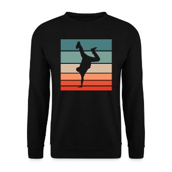 Breakdance Retro Style Vintage - Unisex Pullover - Schwarz - Vorne - Alina (178cm) & Michal (187cm)