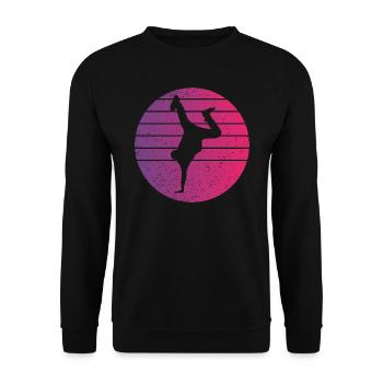 Breakdance Retro Style Vintage - Unisex Pullover - Schwarz - Vorne - Alina (178cm) & Michal (187cm)