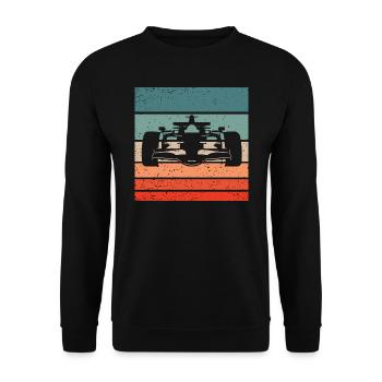 Voiture de course Retro Style Vintage - Sweat-shirt Unisexe - noir - Devant - Alina (178cm) & Michal (187cm)