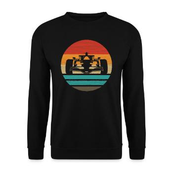 Voiture de course Retro Style Vintage - Sweat-shirt Unisexe - noir - Devant - Alina (178cm) & Michal (187cm)