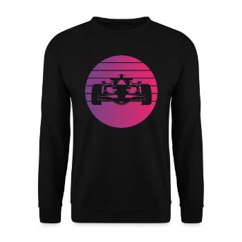 Voiture de course Retro Style Vintage - Sweat-shirt Unisexe - noir - Devant - Alina (178cm) & Michal (187cm)