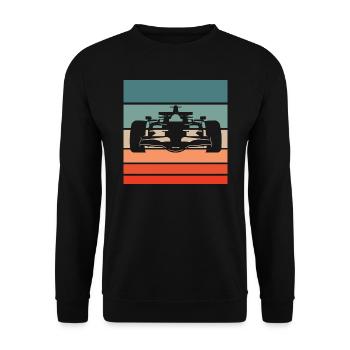 Voiture de course Retro Style Vintage - Sweat-shirt Unisexe - noir - Devant - Alina (178cm) & Michal (187cm)