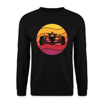 Voiture de course Retro Style Vintage - Sweat-shirt Unisexe - noir - Devant - Alina (178cm) & Michal (187cm)