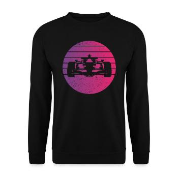 Voiture de course Retro Style Vintage - Sweat-shirt Unisexe - noir - Devant - Alina (178cm) & Michal (187cm)