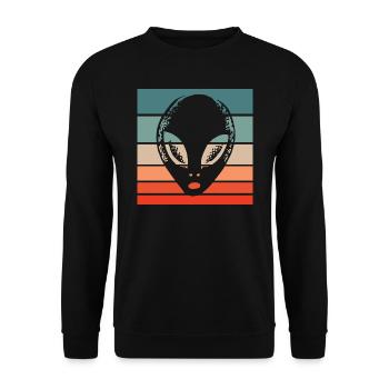 Alien Retro Style Vintage - Unisex Pullover - Schwarz - Vorne - Alina (178cm) & Michal (187cm)