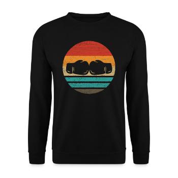 Boxen Retro Style Vintage - Unisex Pullover - Schwarz - Vorne - Alina (178cm) & Michal (187cm)