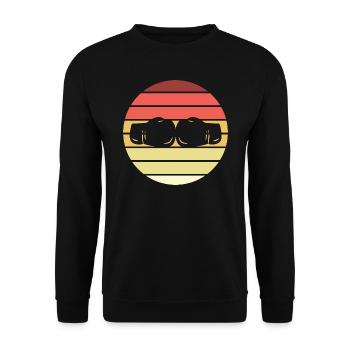 Boxen Retro Style Vintage - Unisex Pullover - Schwarz - Vorne - Alina (178cm) & Michal (187cm)