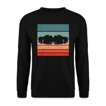Boxen Retro Style Vintage - Unisex Pullover - Schwarz - Vorne - Alina (178cm) & Michal (187cm)
