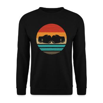 Boxen Retro Style Vintage - Unisex Pullover - Schwarz - Vorne - Alina (178cm) & Michal (187cm)