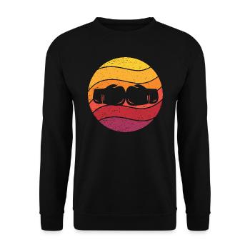 Boxen Retro Style Vintage - Unisex Pullover - Schwarz - Vorne - Alina (178cm) & Michal (187cm)