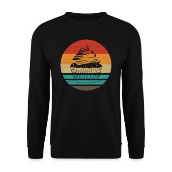 Cupcake Retro Style Vintage - Unisex Pullover - Schwarz - Vorne - Alina (178cm) & Michal (187cm)