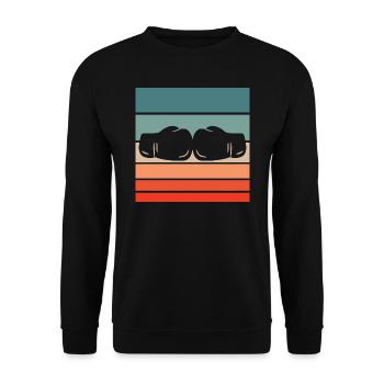Boxen Retro Style Vintage - Unisex Pullover - Schwarz - Vorne - Alina (178cm) & Michal (187cm)
