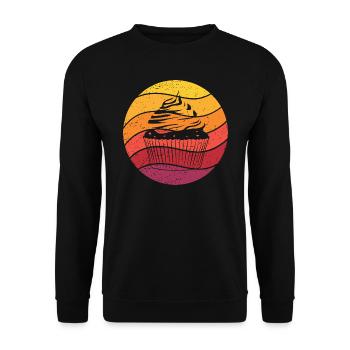 Cupcake Retro Style Vintage - Unisex Pullover - Schwarz - Vorne - Alina (178cm) & Michal (187cm)