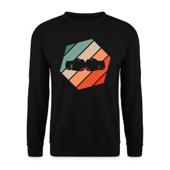 Boxen Retro Style Vintage - Unisex Pullover - Schwarz - Vorne - Alina (178cm) & Michal (187cm)