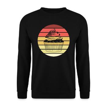 Cupcake Retro Style Vintage - Unisex Pullover - Schwarz - Vorne - Alina (178cm) & Michal (187cm)