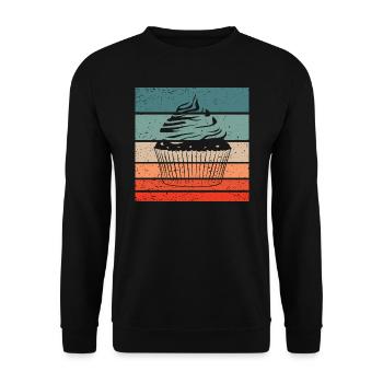 Cupcake Retro Style Vintage - Unisex Pullover - Schwarz - Vorne - Alina (178cm) & Michal (187cm)