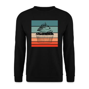 Cupcake Retro Style Vintage - Unisex Pullover - Schwarz - Vorne - Alina (178cm) & Michal (187cm)