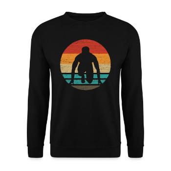 Running Retro Style Vintage - Unisex Sweatshirt - black - Front - Alina (178cm) & Michal (187cm)