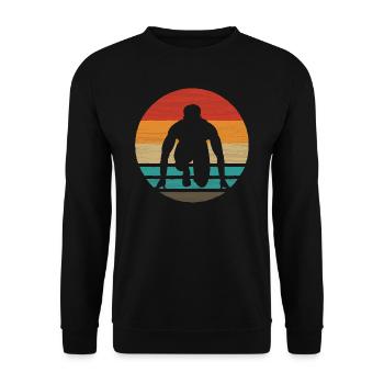 Running Retro Style Vintage - Unisex Sweatshirt - black - Front - Alina (178cm) & Michal (187cm)