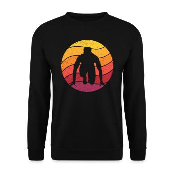 Running Retro Style Vintage - Unisex Sweatshirt - black - Front - Alina (178cm) & Michal (187cm)