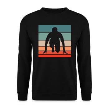 Running Retro Style Vintage - Unisex Sweatshirt - black - Front - Alina (178cm) & Michal (187cm)
