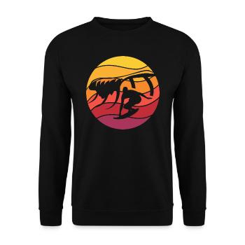 Surfing Retro Style Vintage - Unisex Sweatshirt - black - Front - Alina (178cm) & Michal (187cm)
