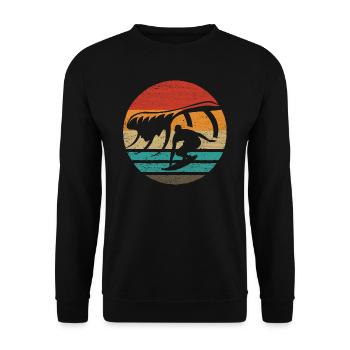 Surfing Retro Style Vintage - Unisex Sweatshirt - black - Front - Alina (178cm) & Michal (187cm)