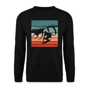 Surfing Retro Style Vintage - Unisex Sweatshirt - black - Front - Alina (178cm) & Michal (187cm)