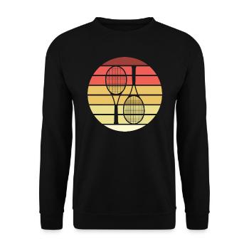Tennis Retro Style Vintage - Unisex Pullover - Schwarz - Vorne - Alina (178cm) & Michal (187cm)