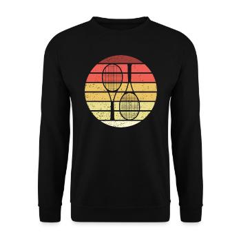 Tennis Retro Style Vintage - Unisex Pullover - Schwarz - Vorne - Alina (178cm) & Michal (187cm)