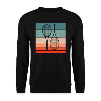 Tennis Retro Style Vintage - Unisex Pullover - Schwarz - Vorne - Alina (178cm) & Michal (187cm)