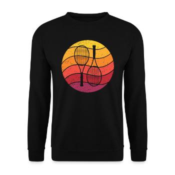 Tennis Retro Style Vintage - Unisex Pullover - Schwarz - Vorne - Alina (178cm) & Michal (187cm)