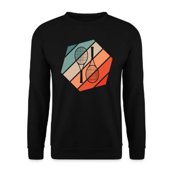 Tennis Retro Style Vintage - Unisex Pullover - Schwarz - Vorne - Alina (178cm) & Michal (187cm)
