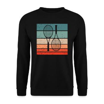Tennis Retro Style Vintage - Unisex Pullover - Schwarz - Vorne - Alina (178cm) & Michal (187cm)