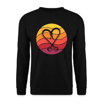 Hameçon Style Rétro Vintage - Sweat-shirt Unisexe - noir - Devant - Alina (178cm) & Michal (187cm)