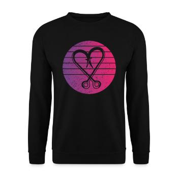 Crochet de pêche Retro Style Vintage - Sweat-shirt Unisexe - noir - Devant - Alina (178cm) & Michal (187cm)