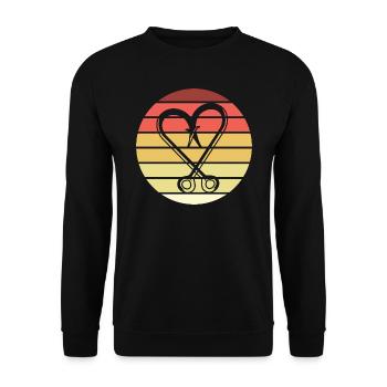 Crochet de pêche Retro Style Vintage - Sweat-shirt Unisexe - noir - Devant - Alina (178cm) & Michal (187cm)